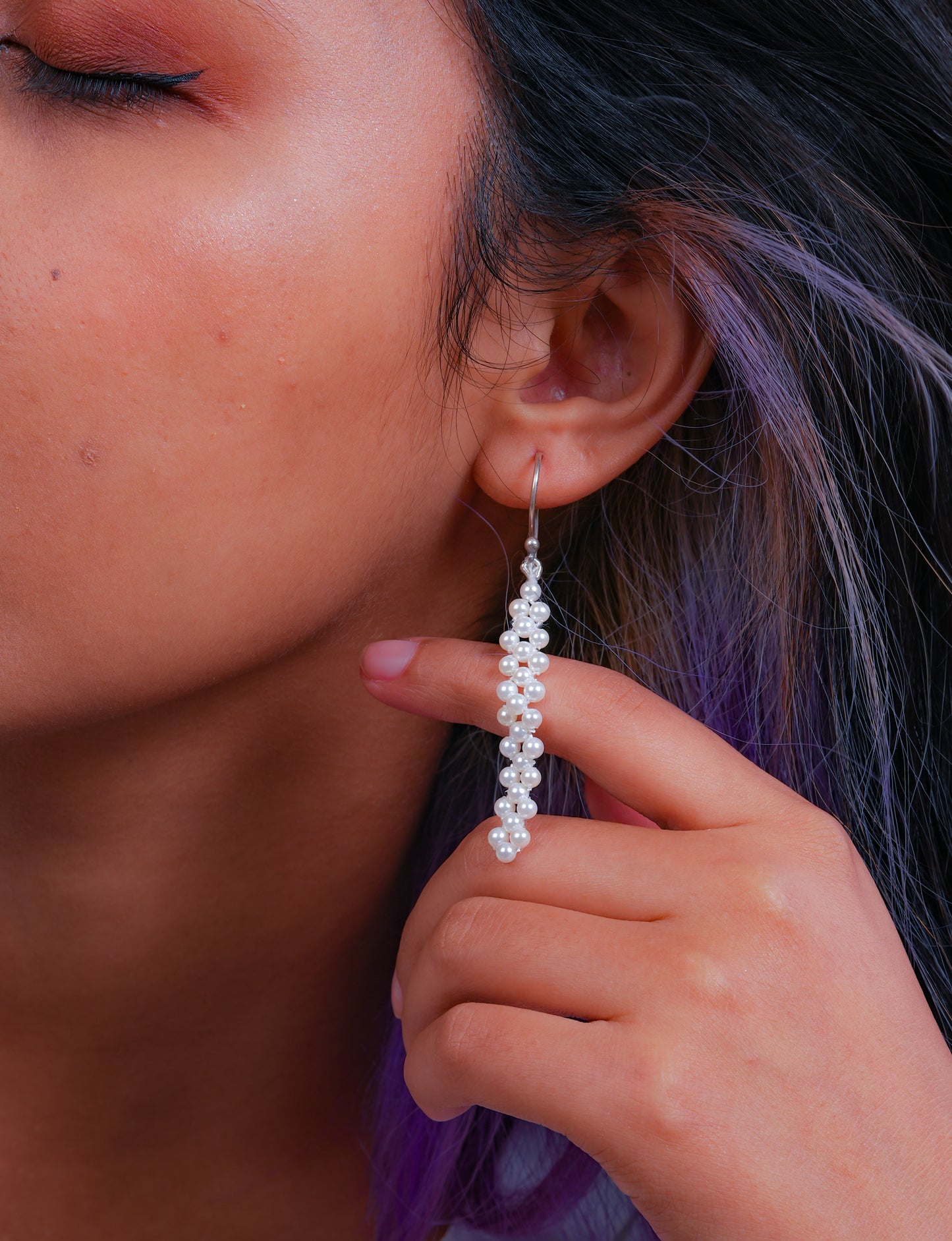 Woven Pearl Danglers