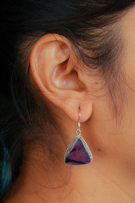 Violet Dreams Silver Earrings