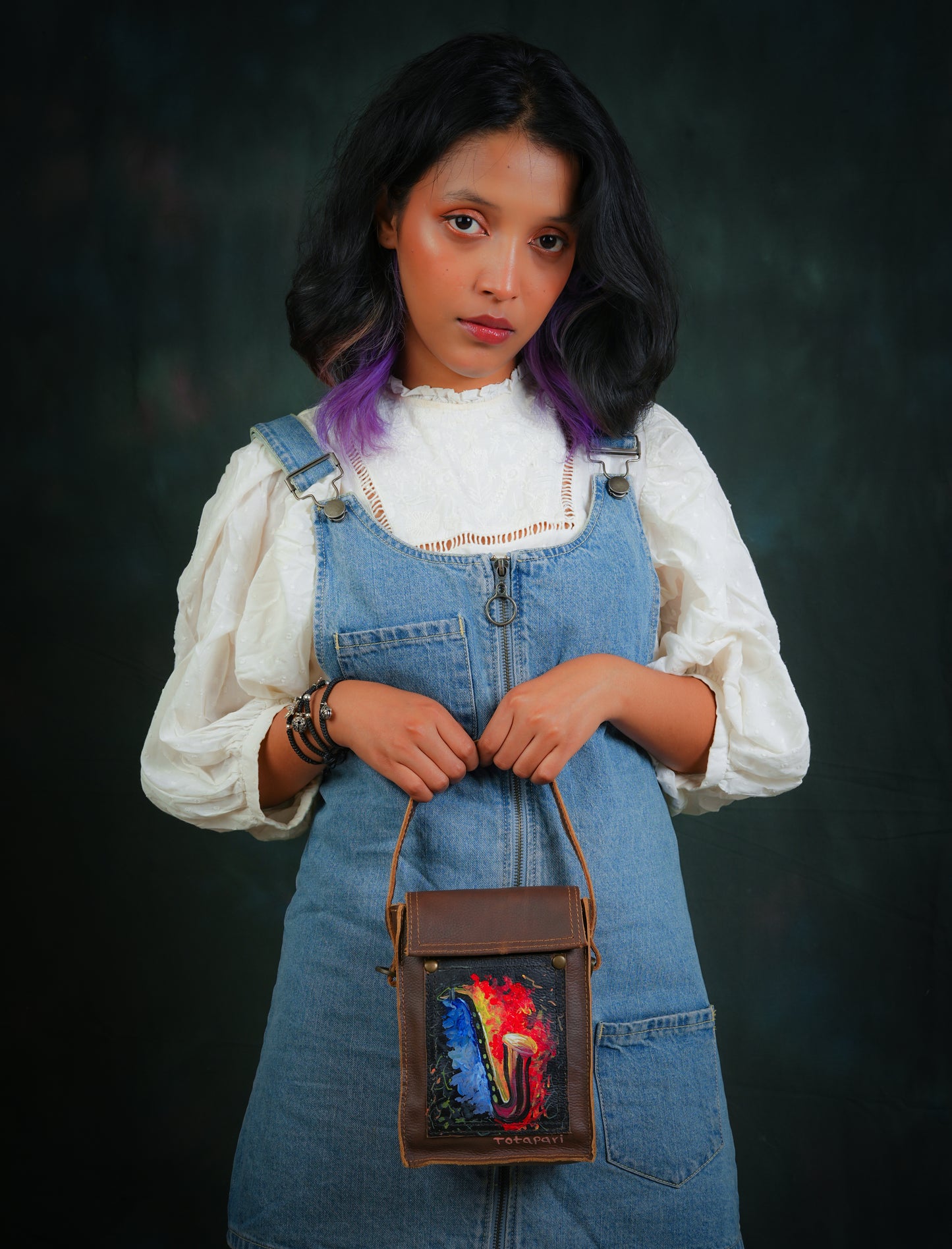 Saxophone Handpainted Handbag I