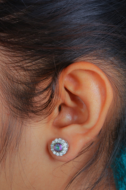 Radiance Mystic Topaz Zircon Silver Studs