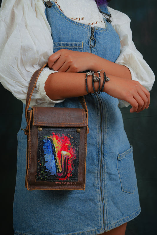 Saxophone Handpainted Handbag I
