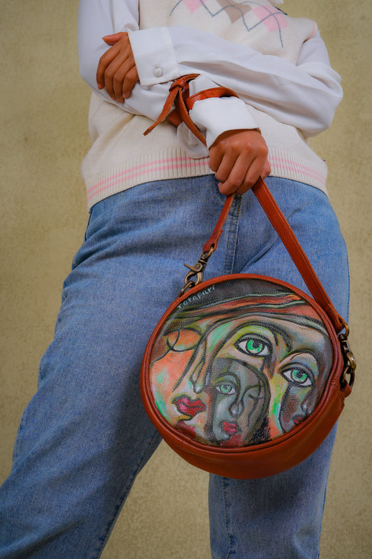 "Soul Portraits" Hand painted Leather Sling