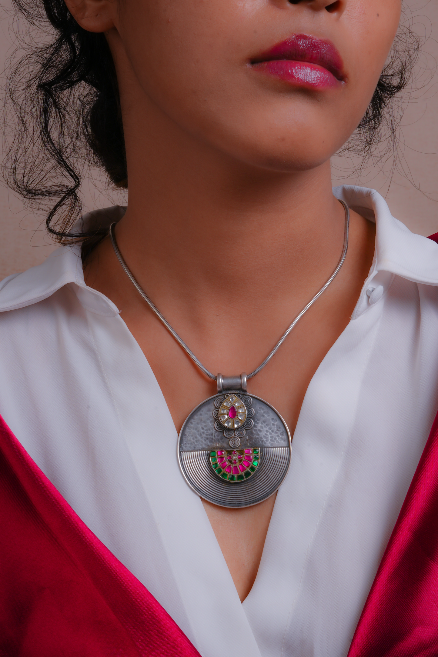 Gitanjali Silver Kundan Pendant