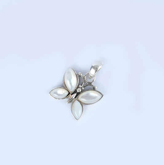Luminous Silver And MOP Butterfly Pendant