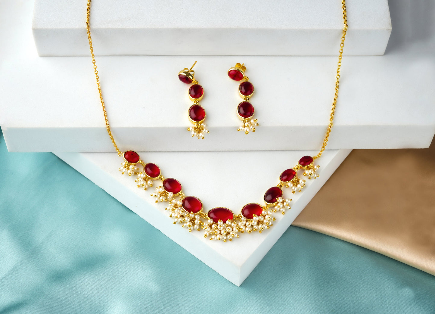 Lakshmi Ruby Necklace Set