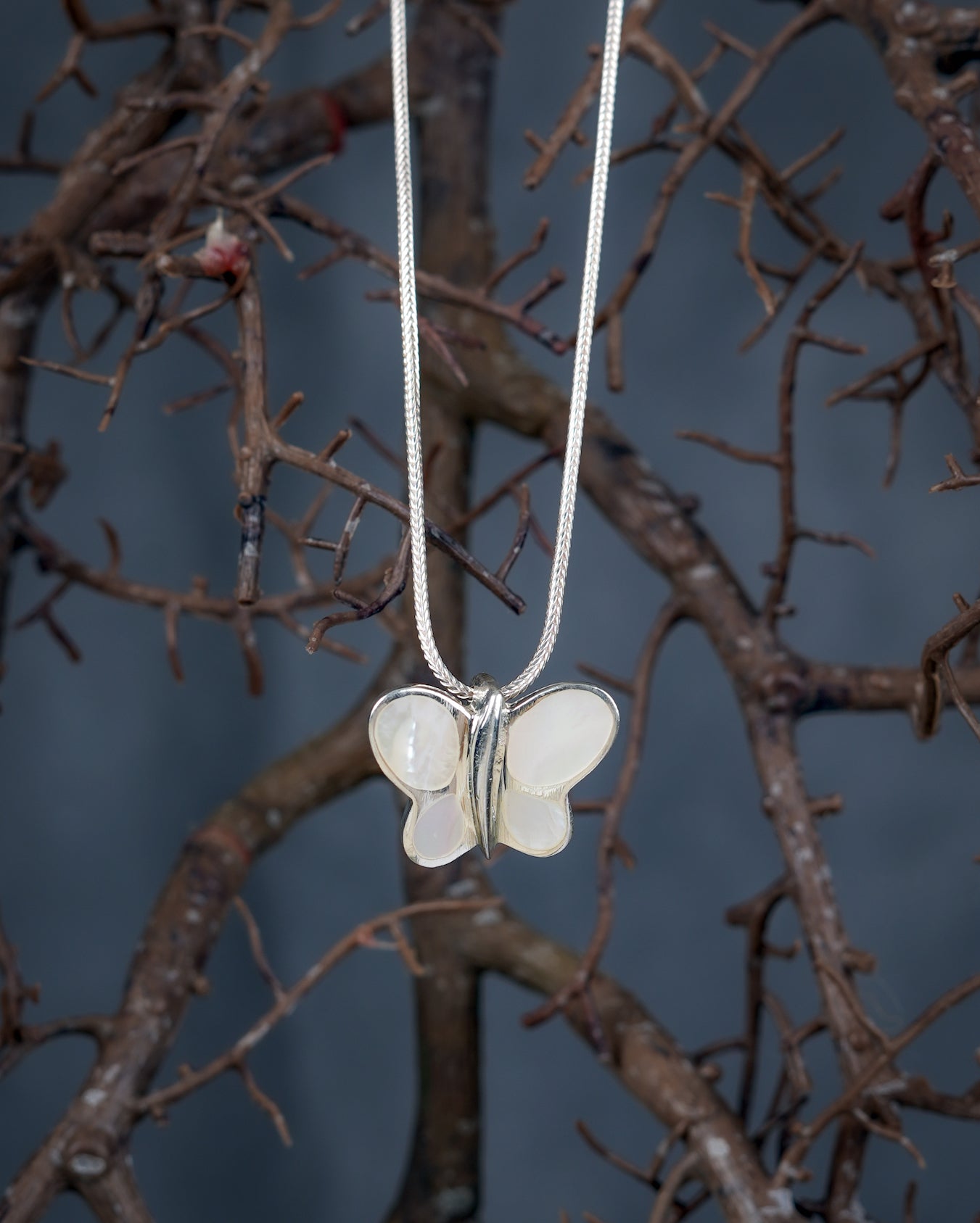 Little Butterfly Mother of Pearl And Silver Pendant