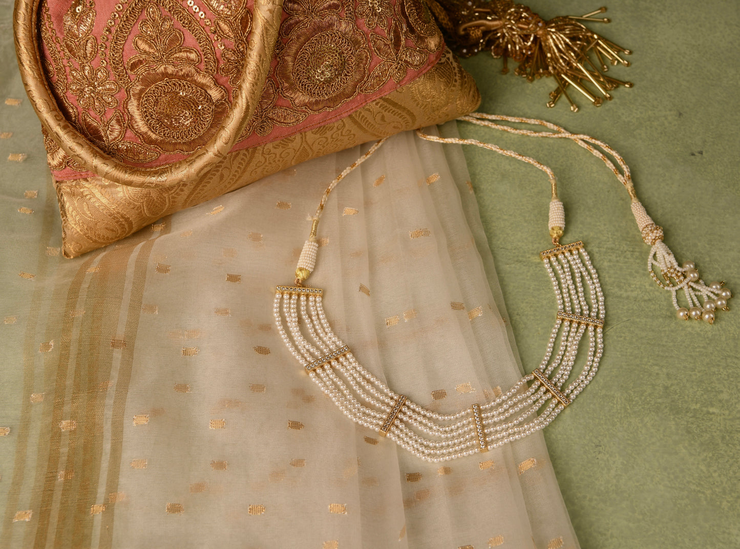 Vaijayanti Layered Pearl Necklace