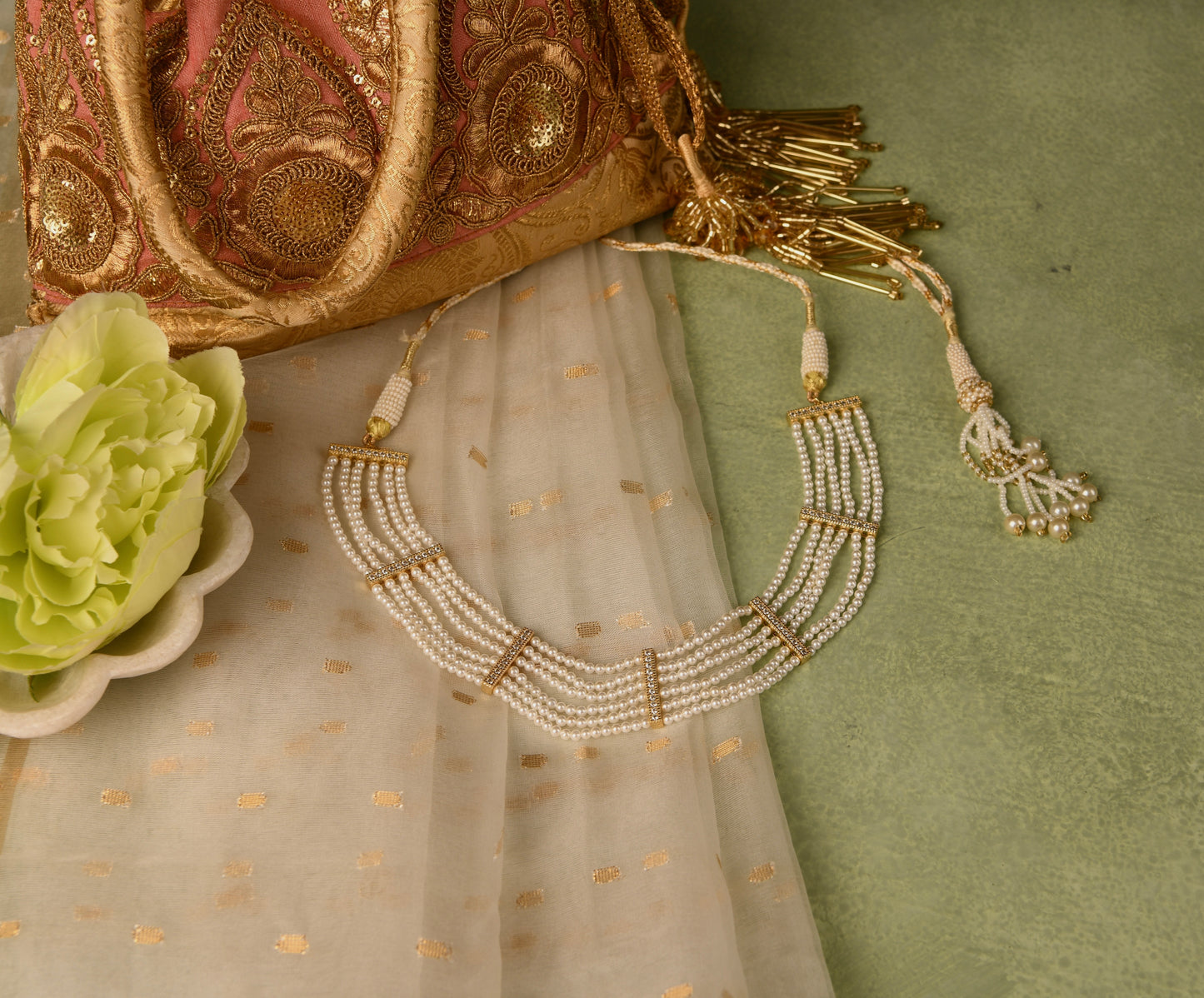 Vaijayanti Layered Pearl Necklace