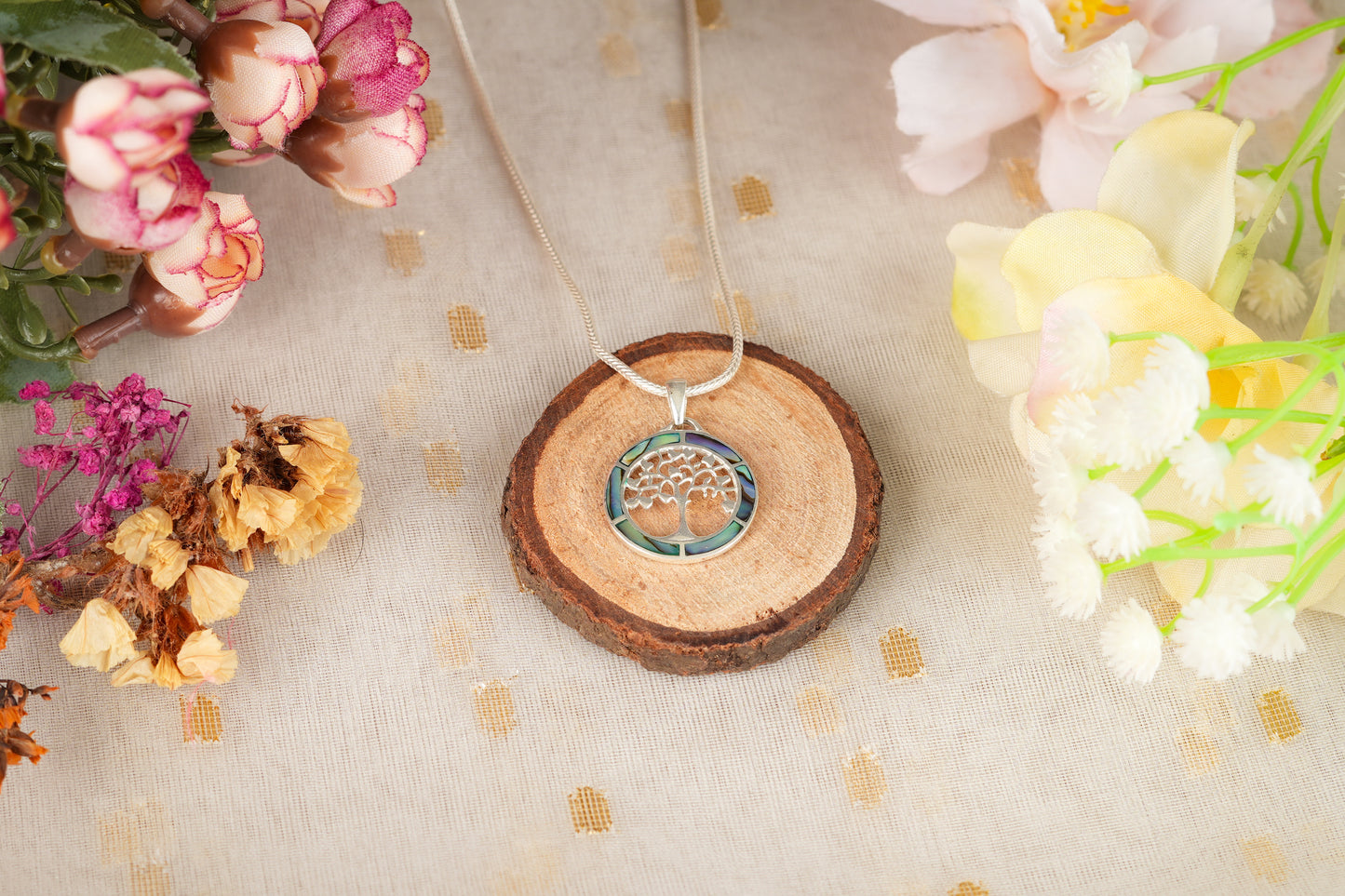 Tree of Life Abalone Pendant