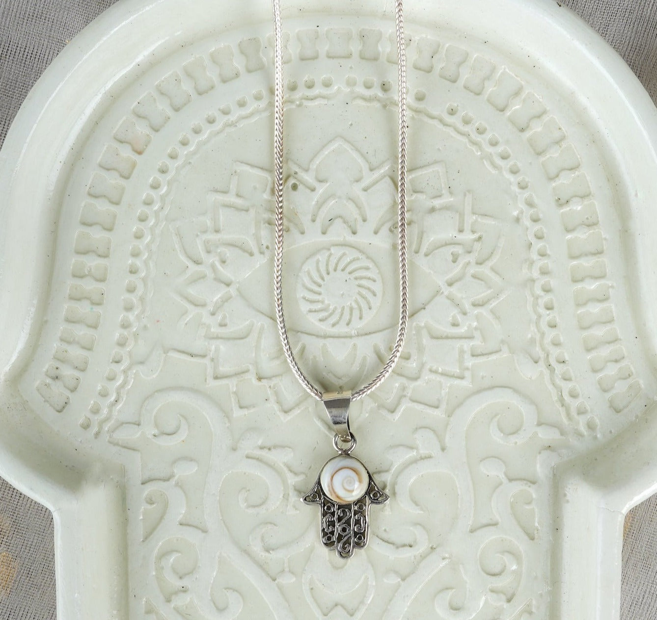 Shiva Eye Silver Hamsa Pendant