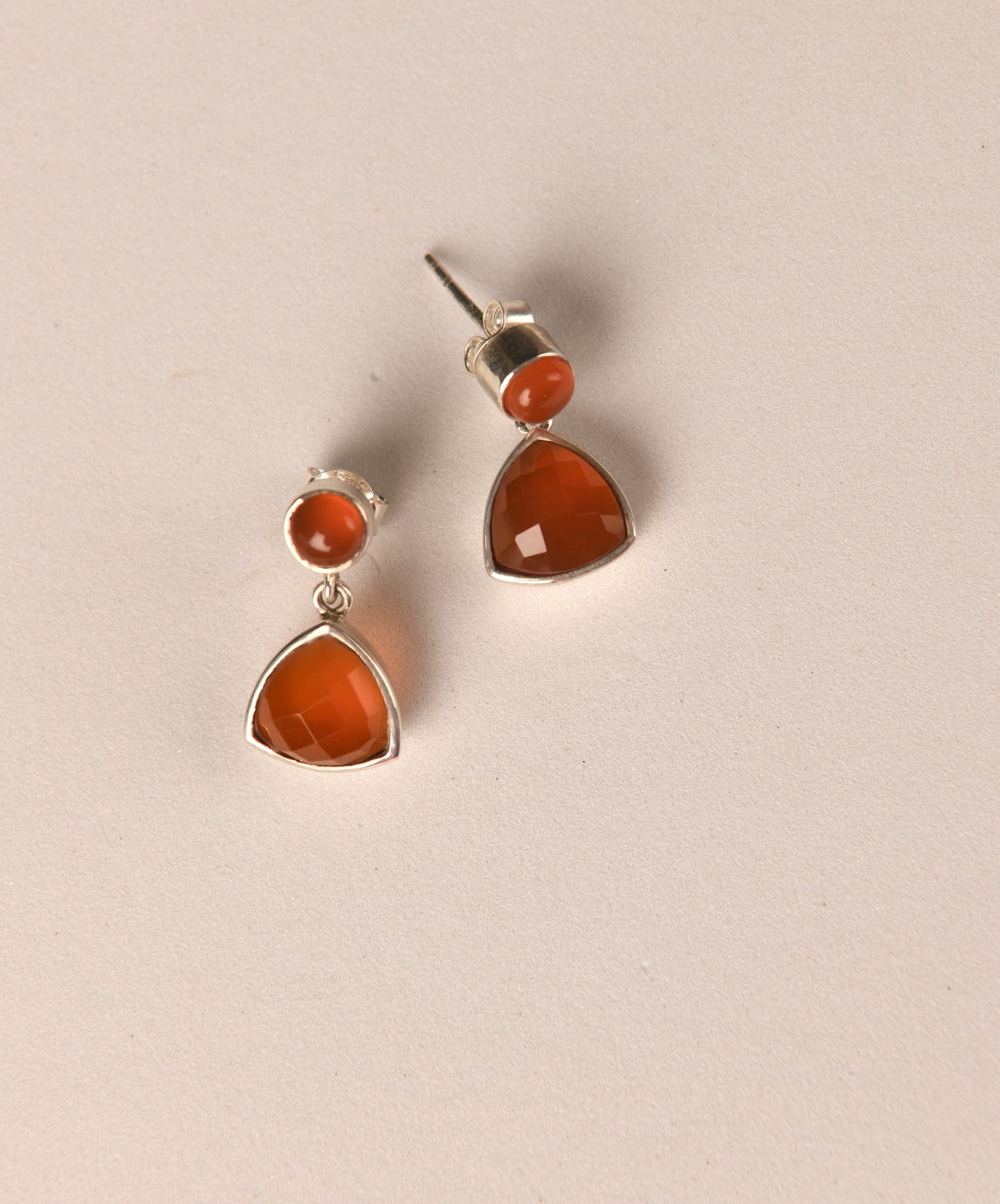 Carnelian Triangles Earrings