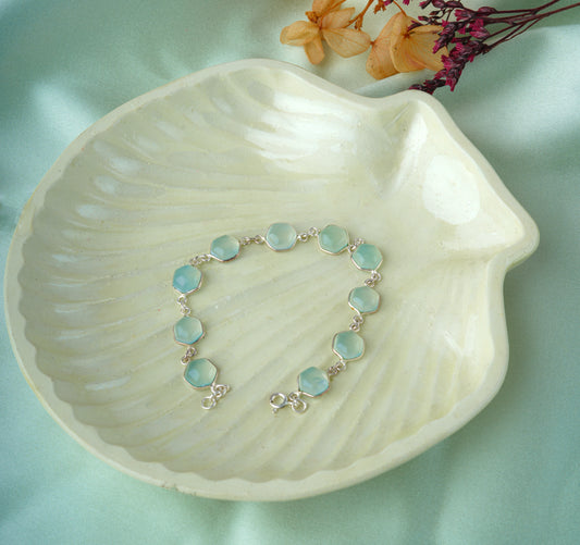 Chalcedony Silver Bracelet