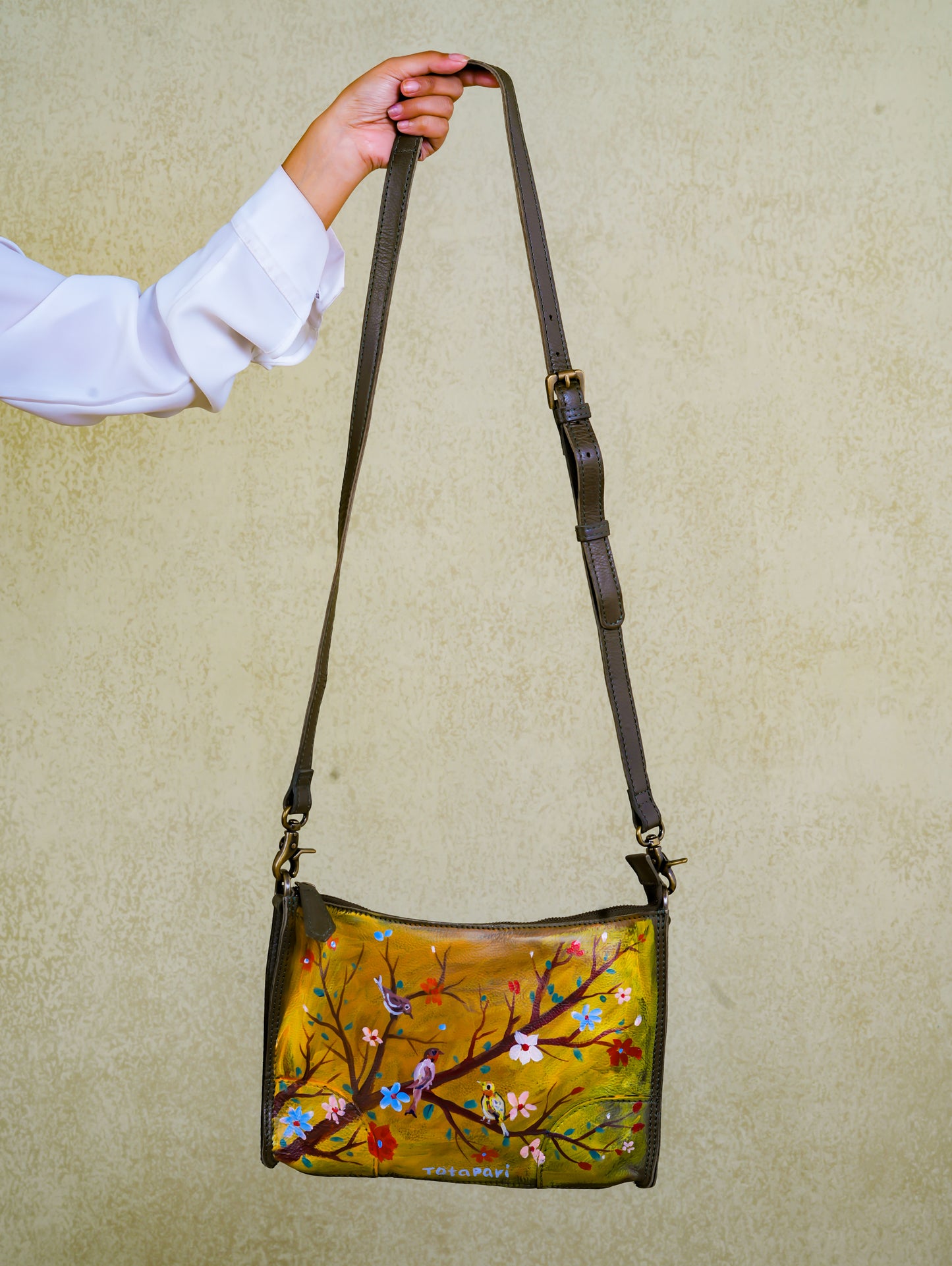 "My Floral Dreams" Hand Painted Crossbody Bag