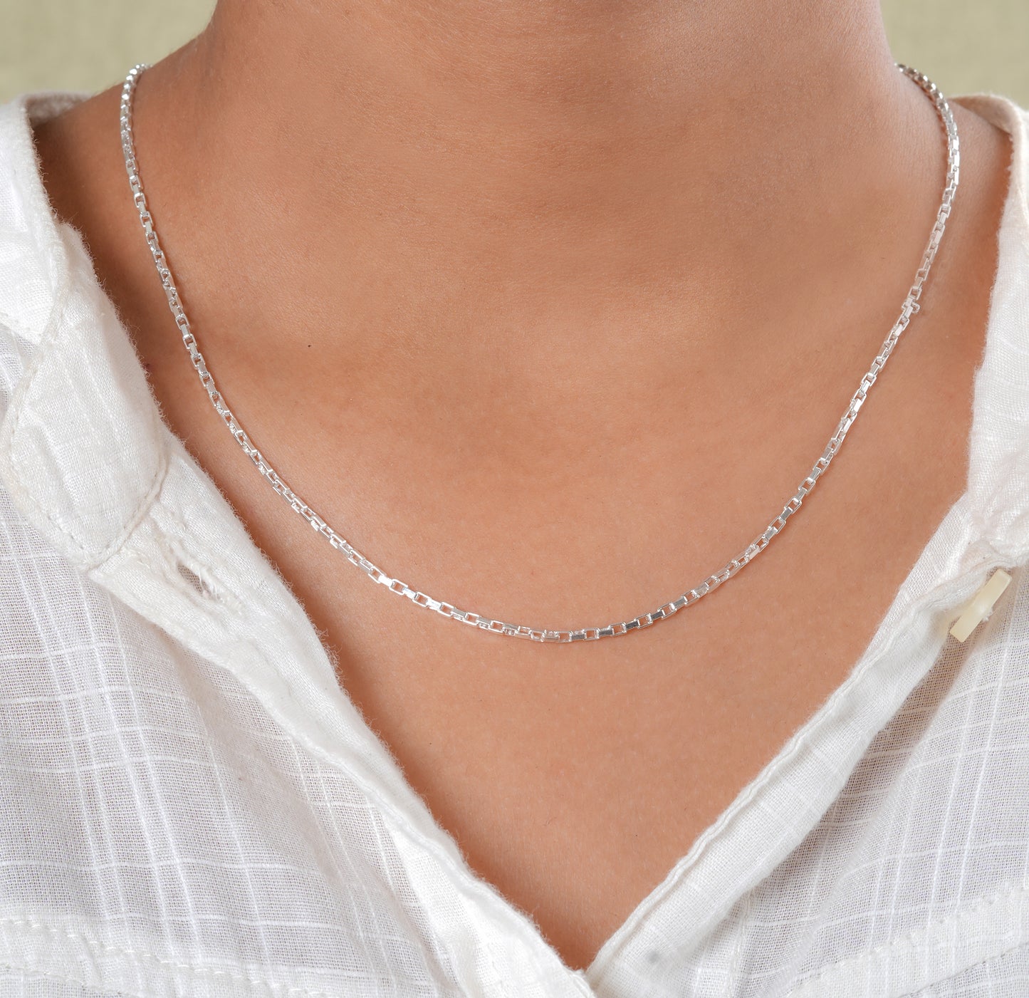 Everyday Box Links Silver Chain