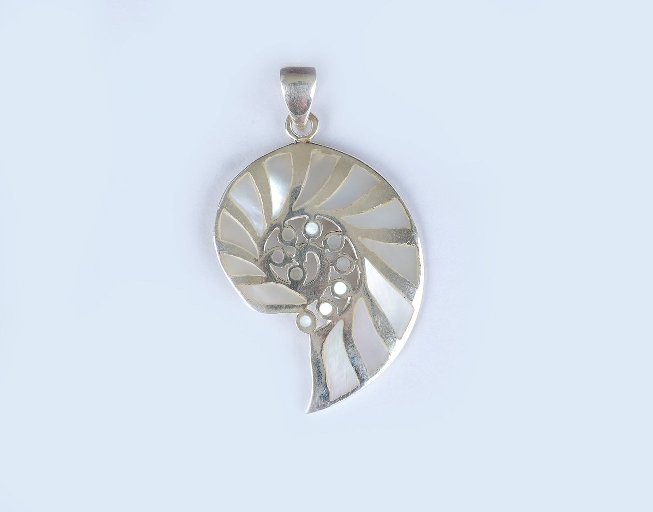 Golden Ratio Silver And Mother of Pearl Pendant