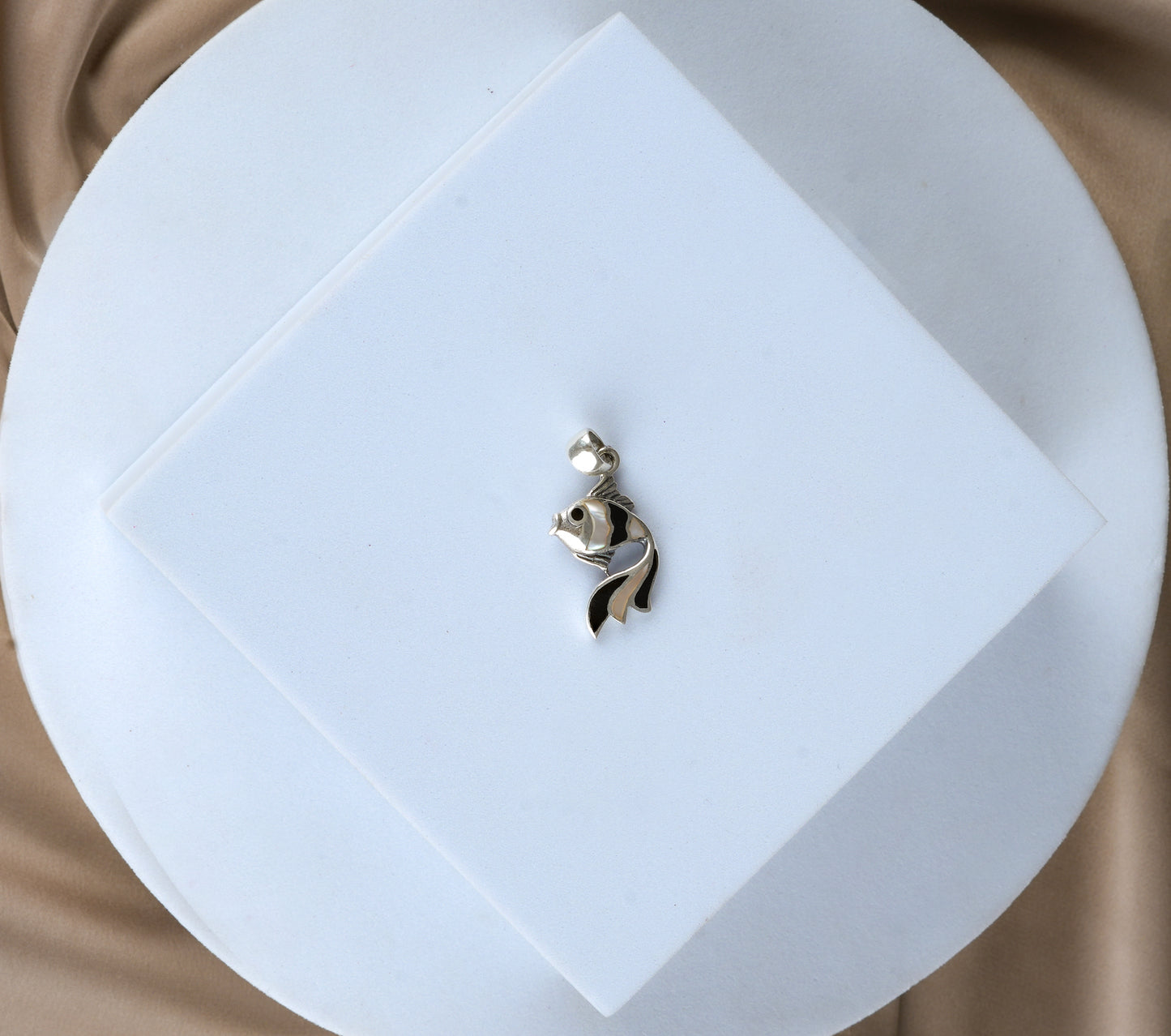 Silver Swim Fish Pendant