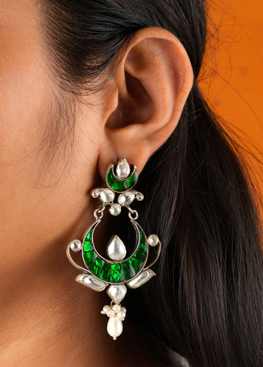 Tara Silver Kundan Earrings