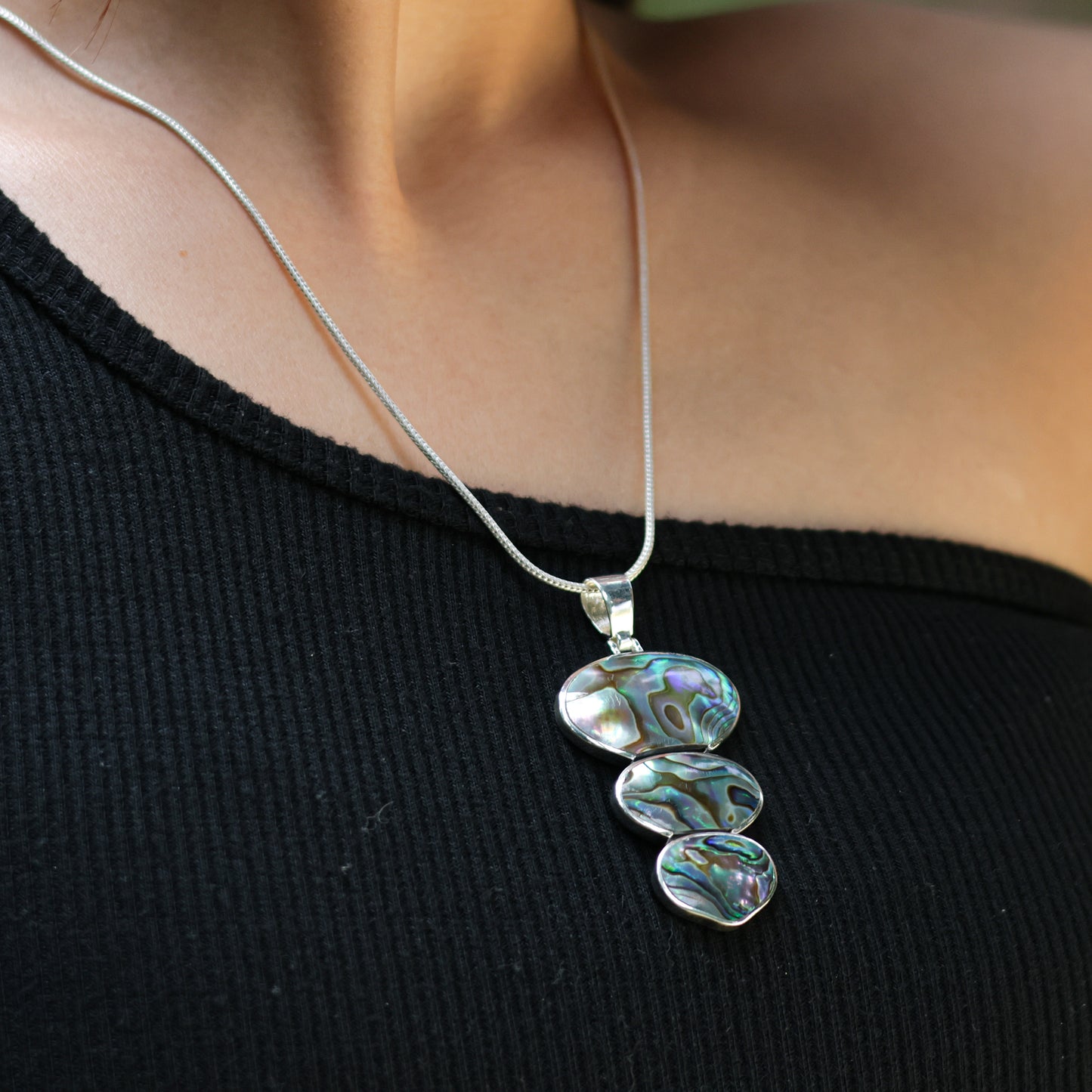 Lagoon Trinity Abalone And Silver Pendant