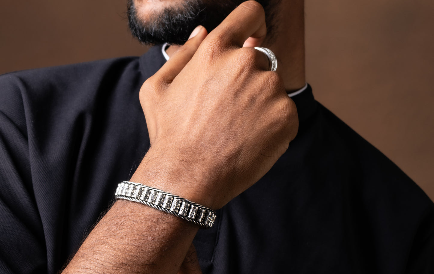 Tibetan Mantra Silver Bracelet Profound