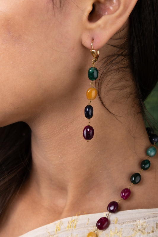 Multi Coloured Jade Necklace Set