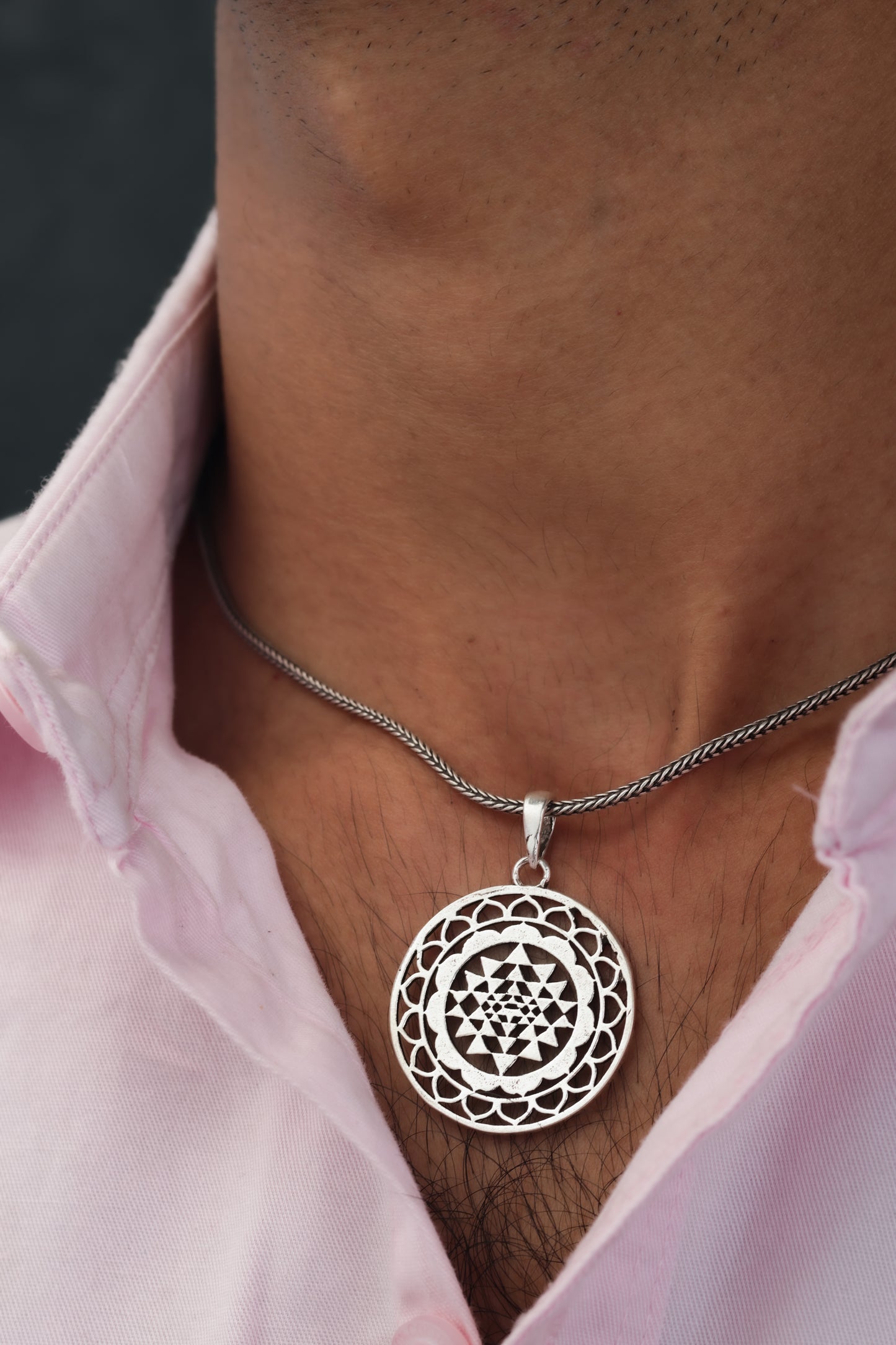Silver Sri Chakra Pendant