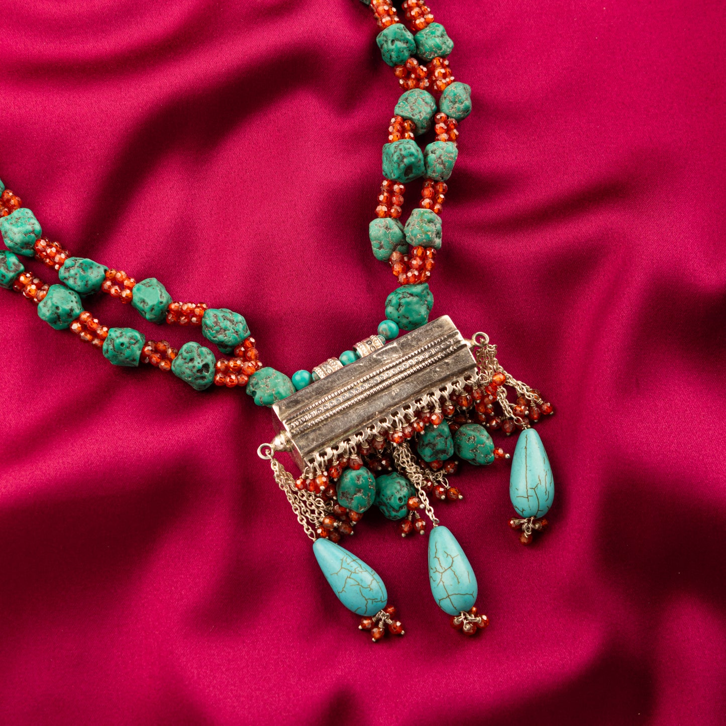 Turquoise Affair Silver Necklace
