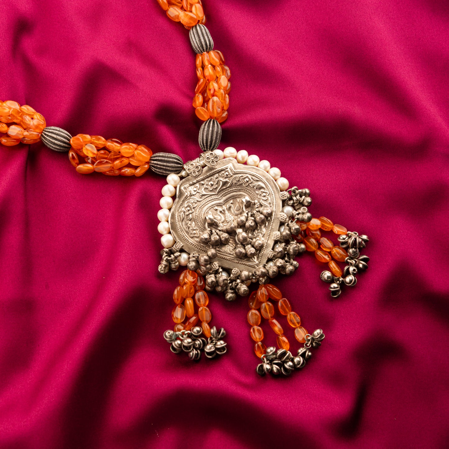 Silver Carnelian Antique Necklace