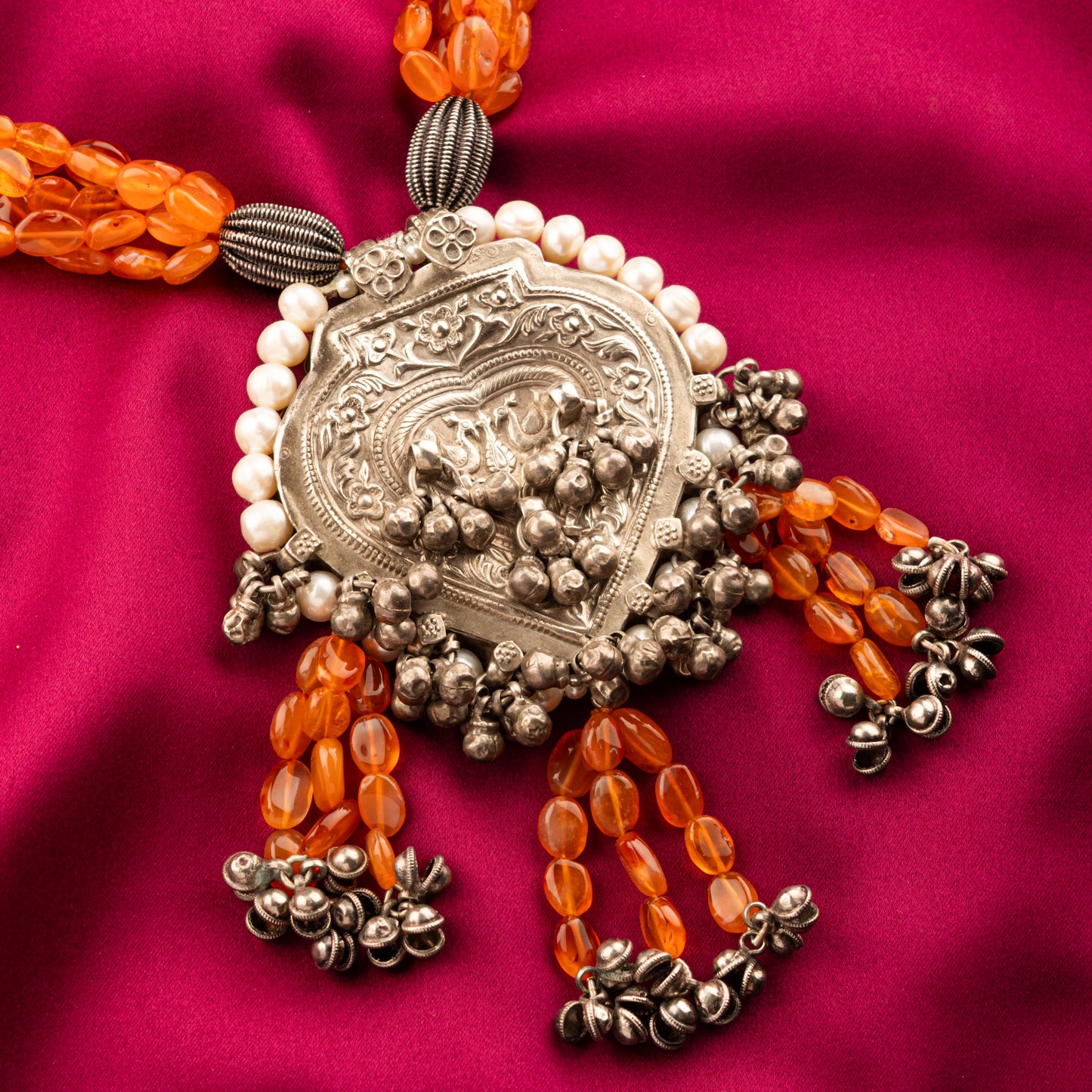Silver Carnelian Antique Necklace