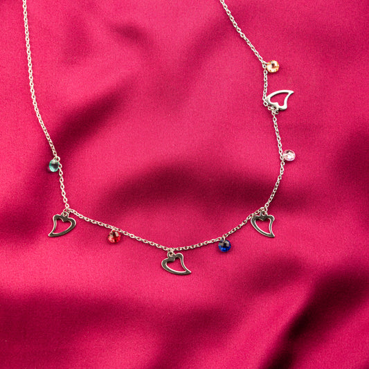 Colours Of My Heart Silver Zirconia Necklace