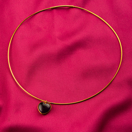 Amethyst Heart Gold Plated Silver Hasli