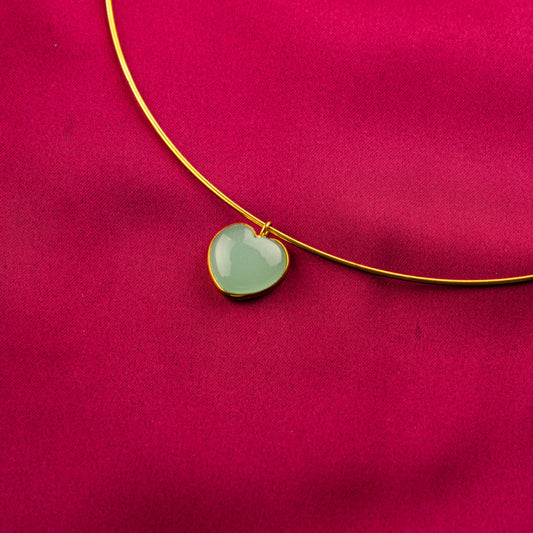 Chalcedony Heart Hasli Necklace
