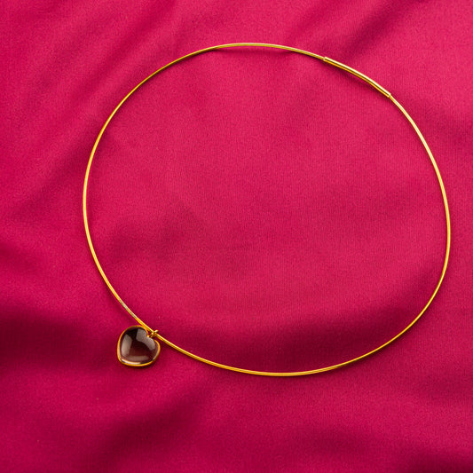 Smoky Quartz Hearts Hasli Necklace