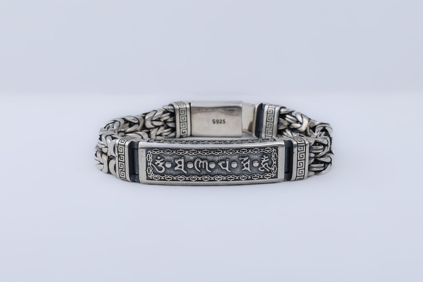 Tibetan Mantra Silver Bracelet