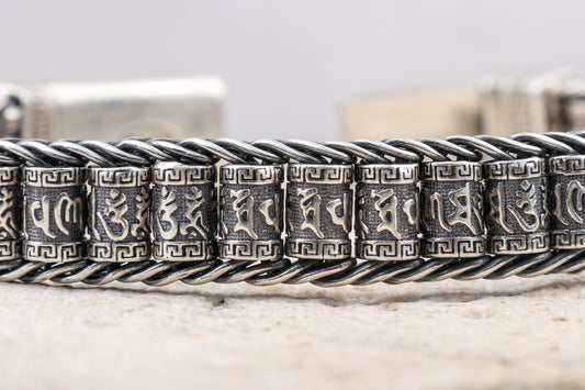 Tibetan Mantra Silver Bracelet (2)