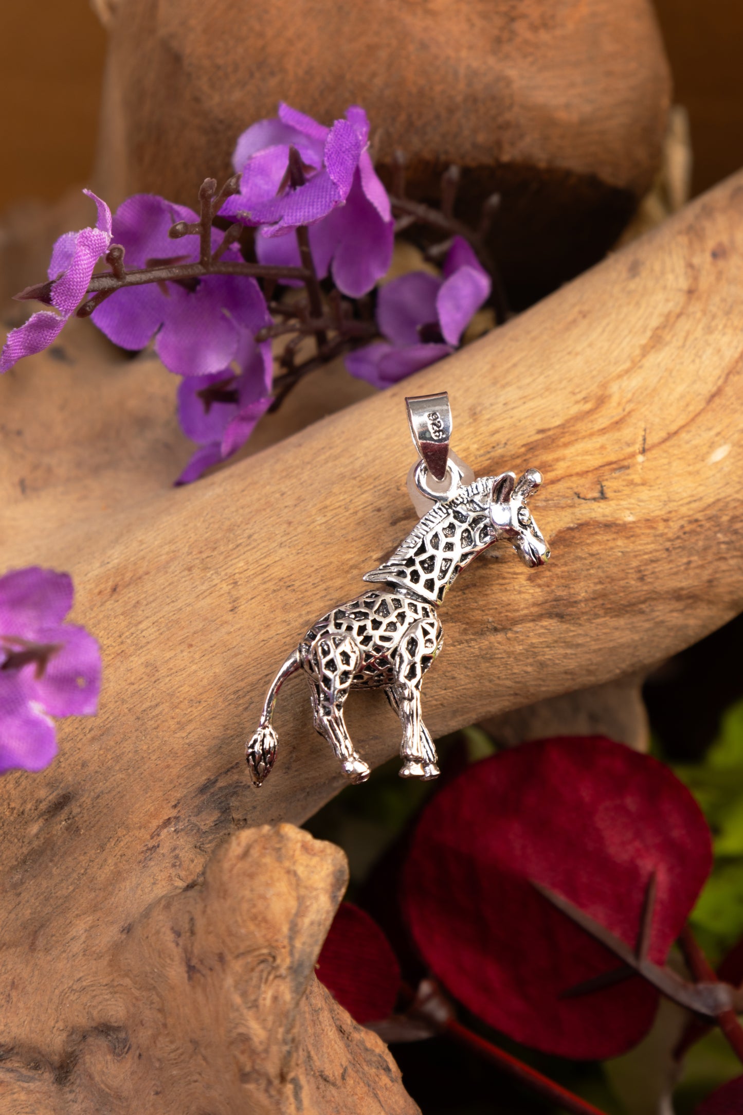 Baby Giraffe Silver Pendant