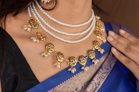 Laila Purani Dilli Necklace Set(Gold Plated)