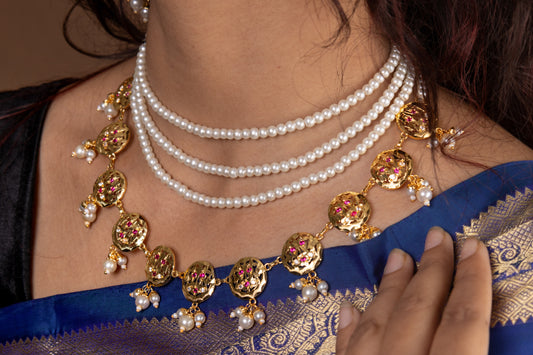 Laila Purani Dilli Necklace Set(Gold Plated)