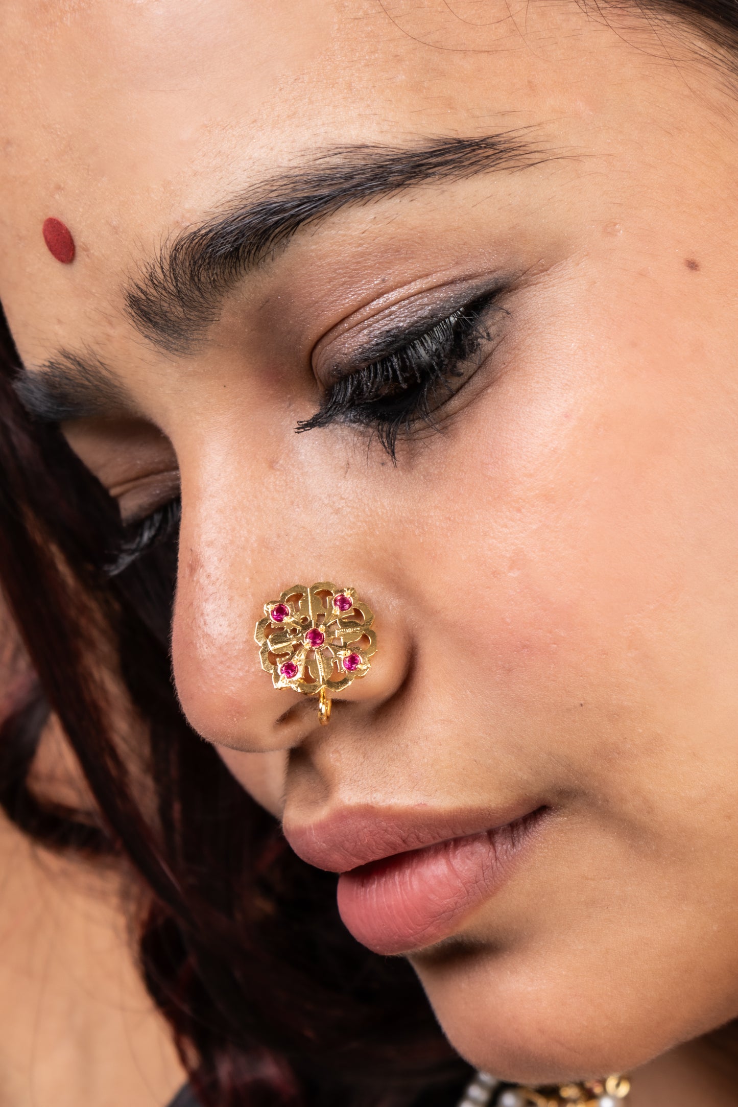 Purani Dilli Gold Plated Silver Clip On Nose Pin