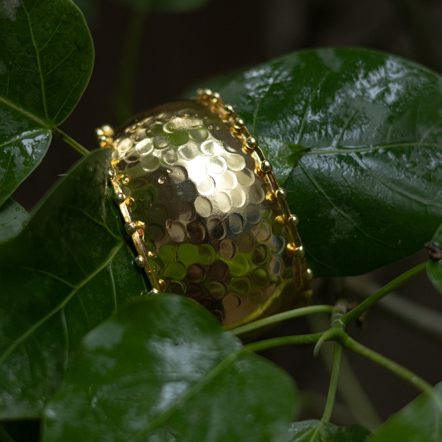 Hammered Gold Plated Brass Bracelet