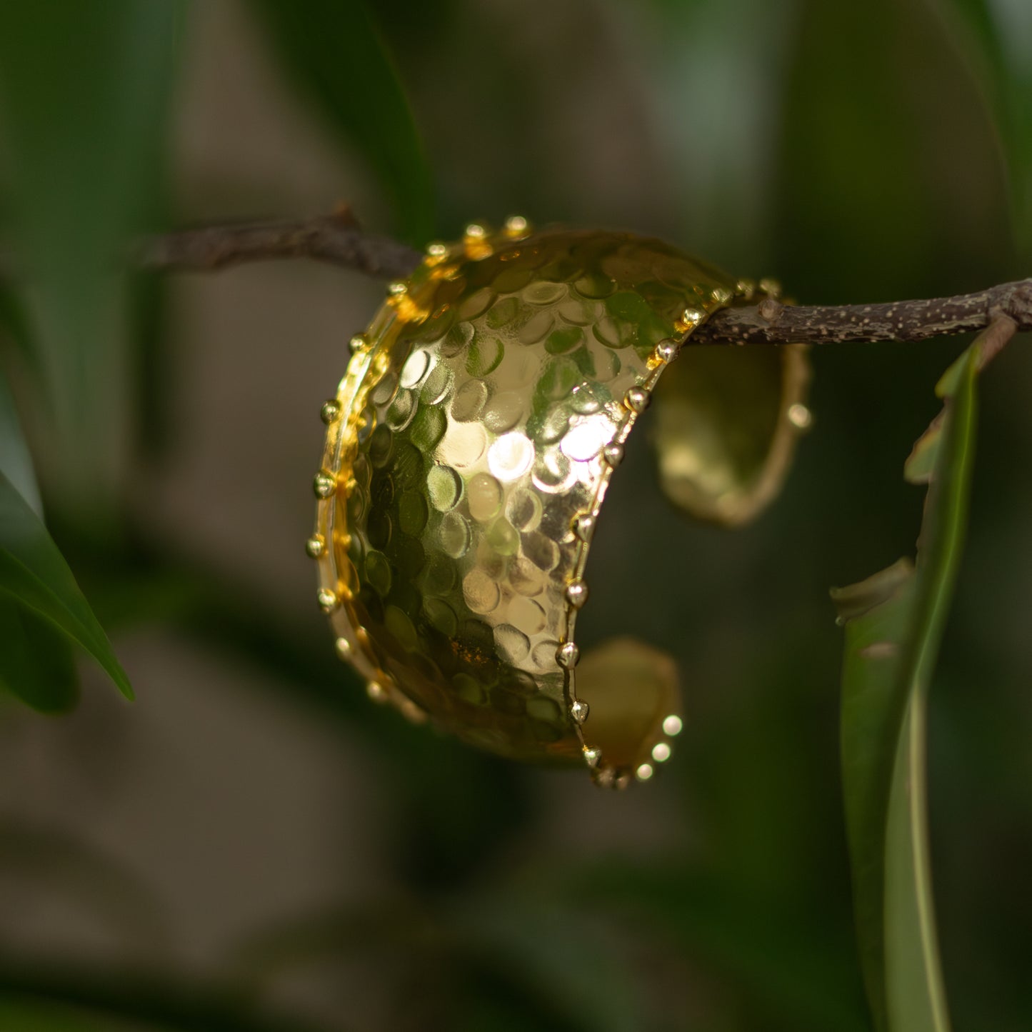 Hammered Gold Plated Brass Bracelet