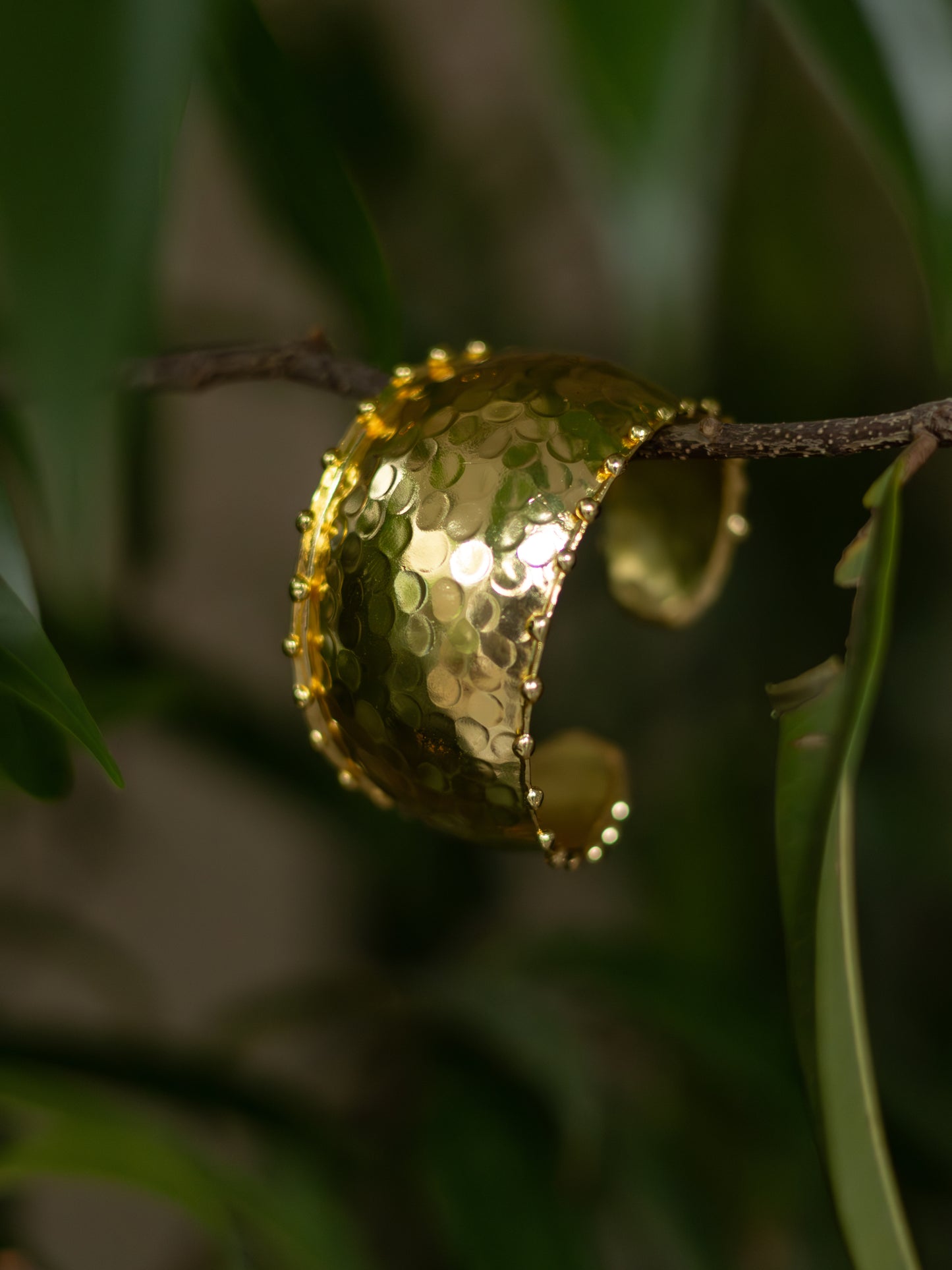 Hammered Gold Plated Brass Bracelet