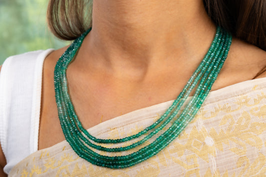 Graded Green Onyx Multilayered Necklace