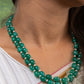 Emerald Green and Pearls Necklace Set