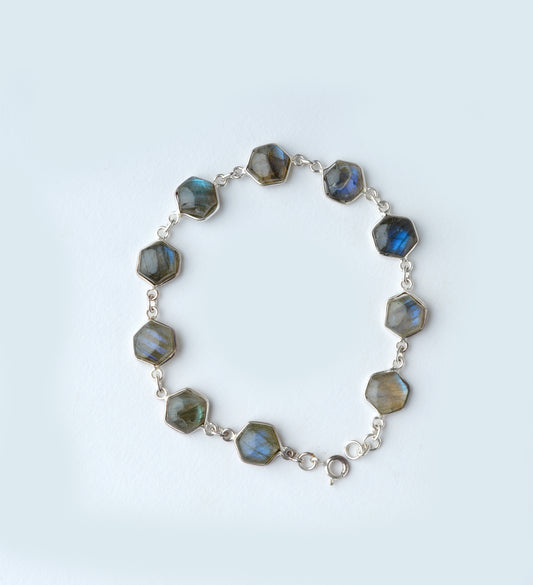 Labradorite Hexagonal Bracelet