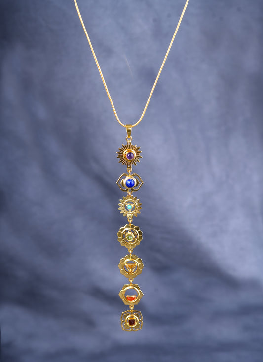 'Balance Your Life' Gold-Plated Seven Chakra Pendant
