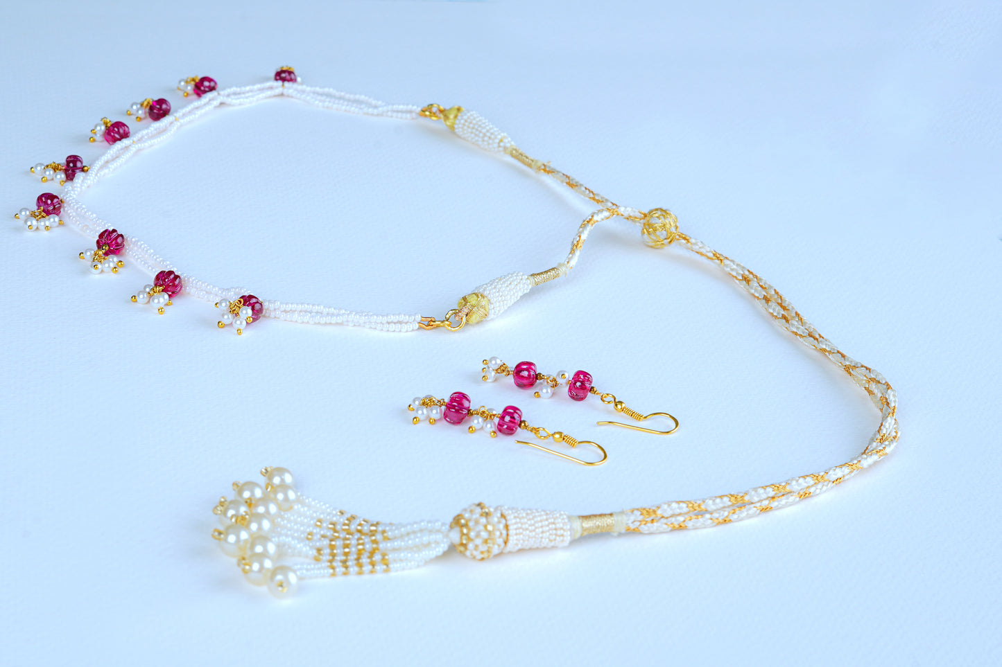 Ruby Pearl Delicate Necklace