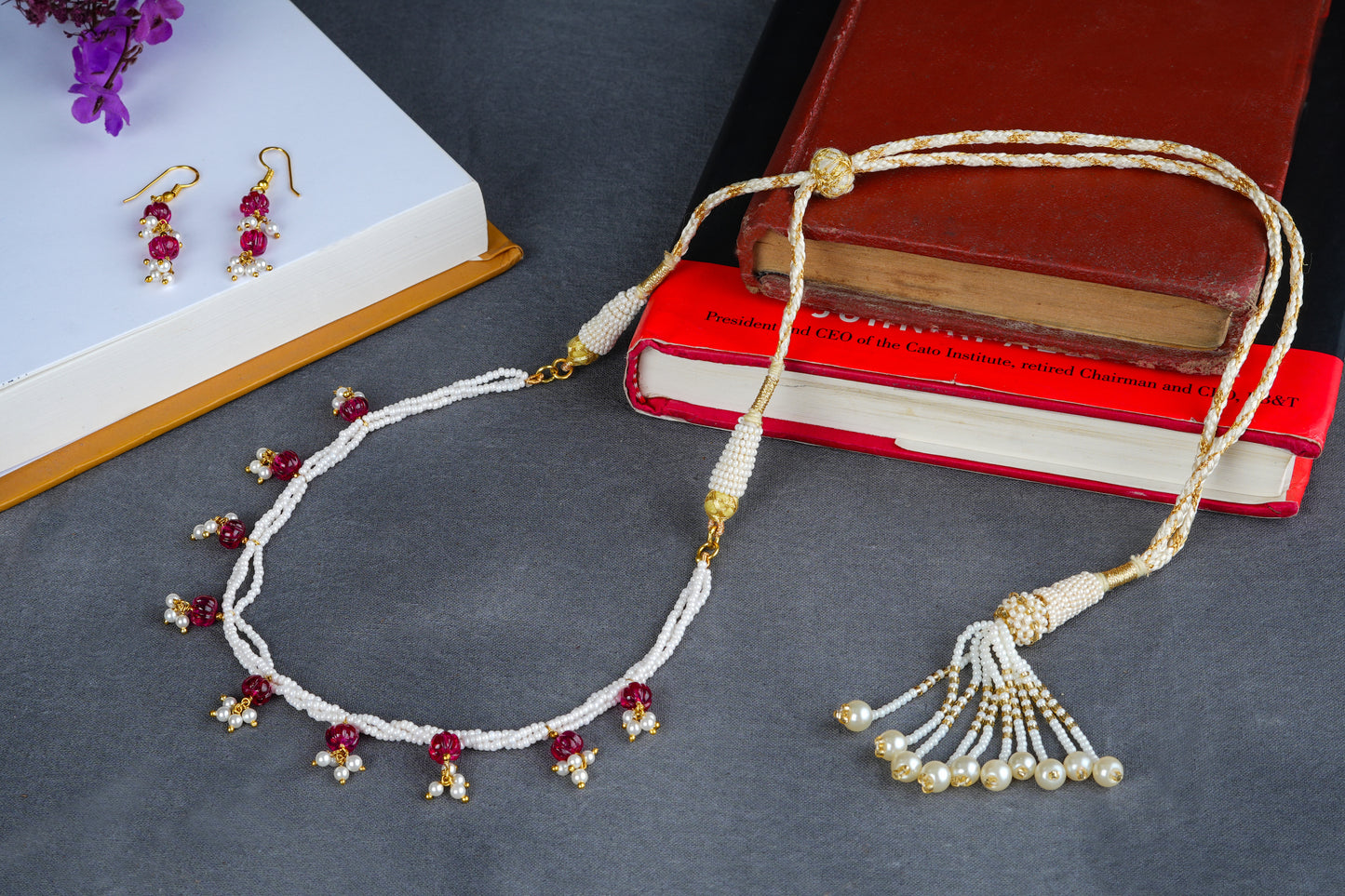 Ruby Pearl Delicate Necklace