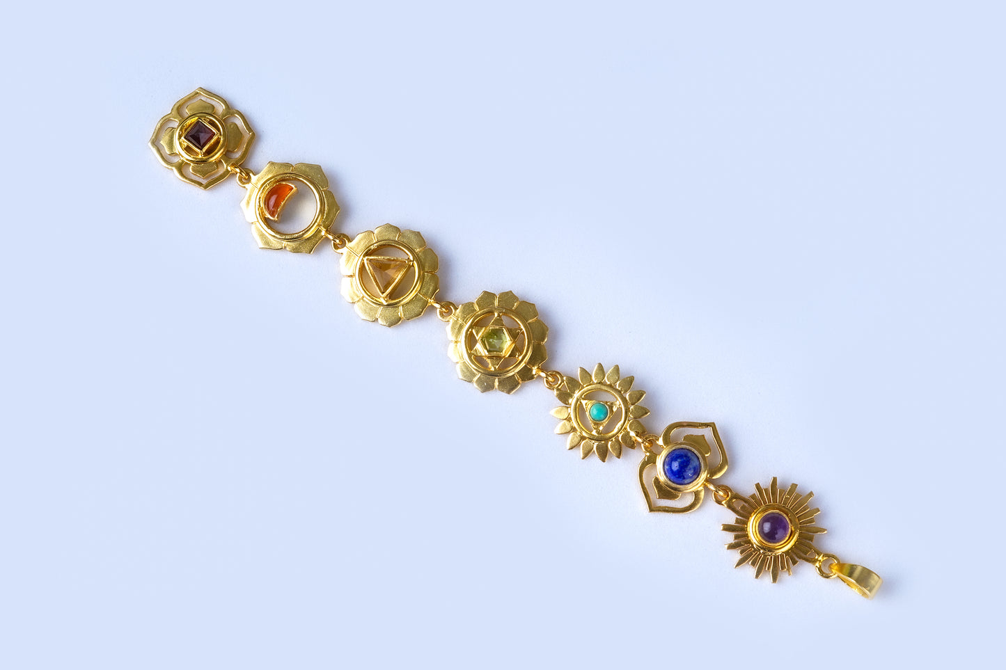 'Balance Your Life' Gold-Plated Seven Chakra Pendant