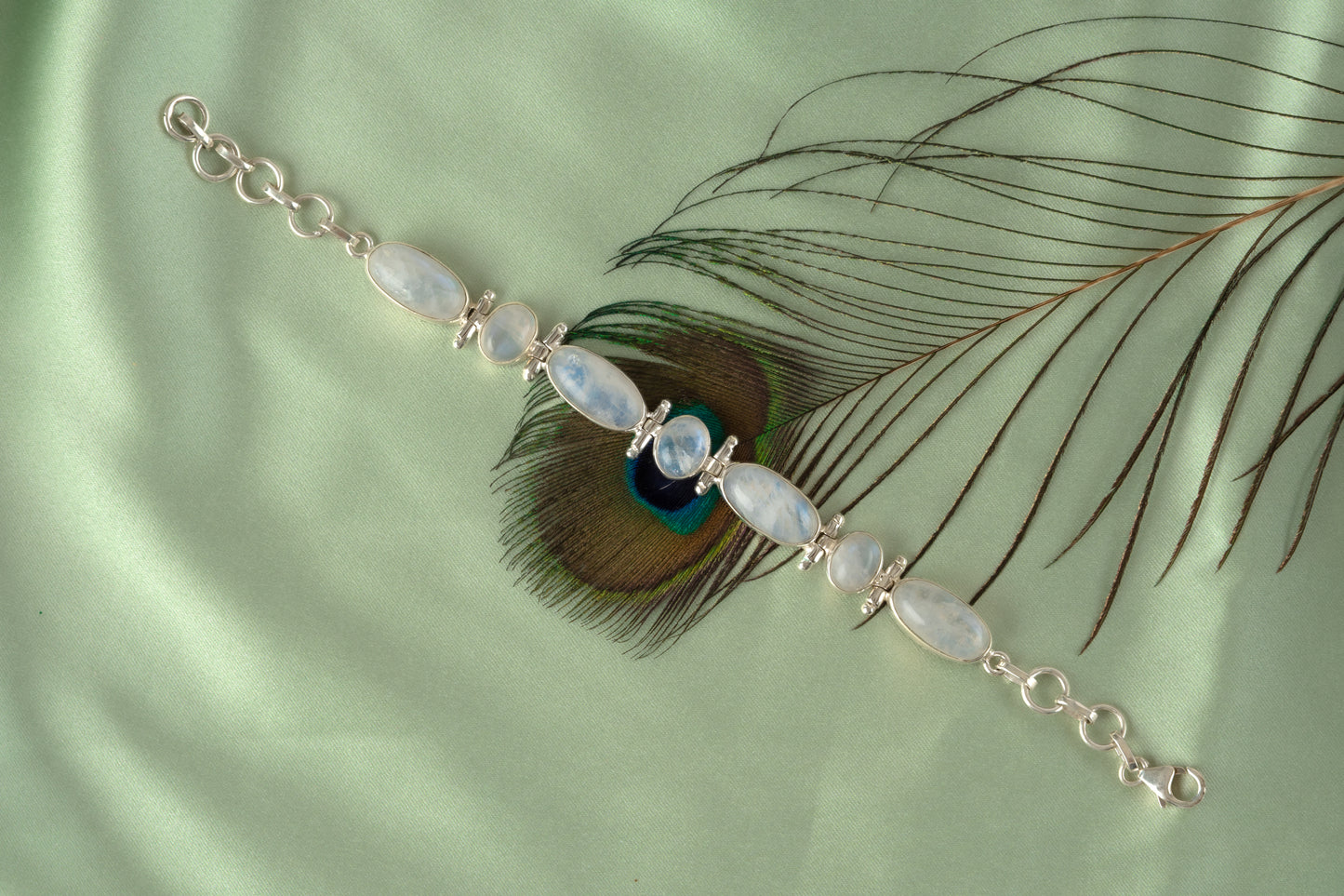 Moonstone Extravaganza Silver Bracelet