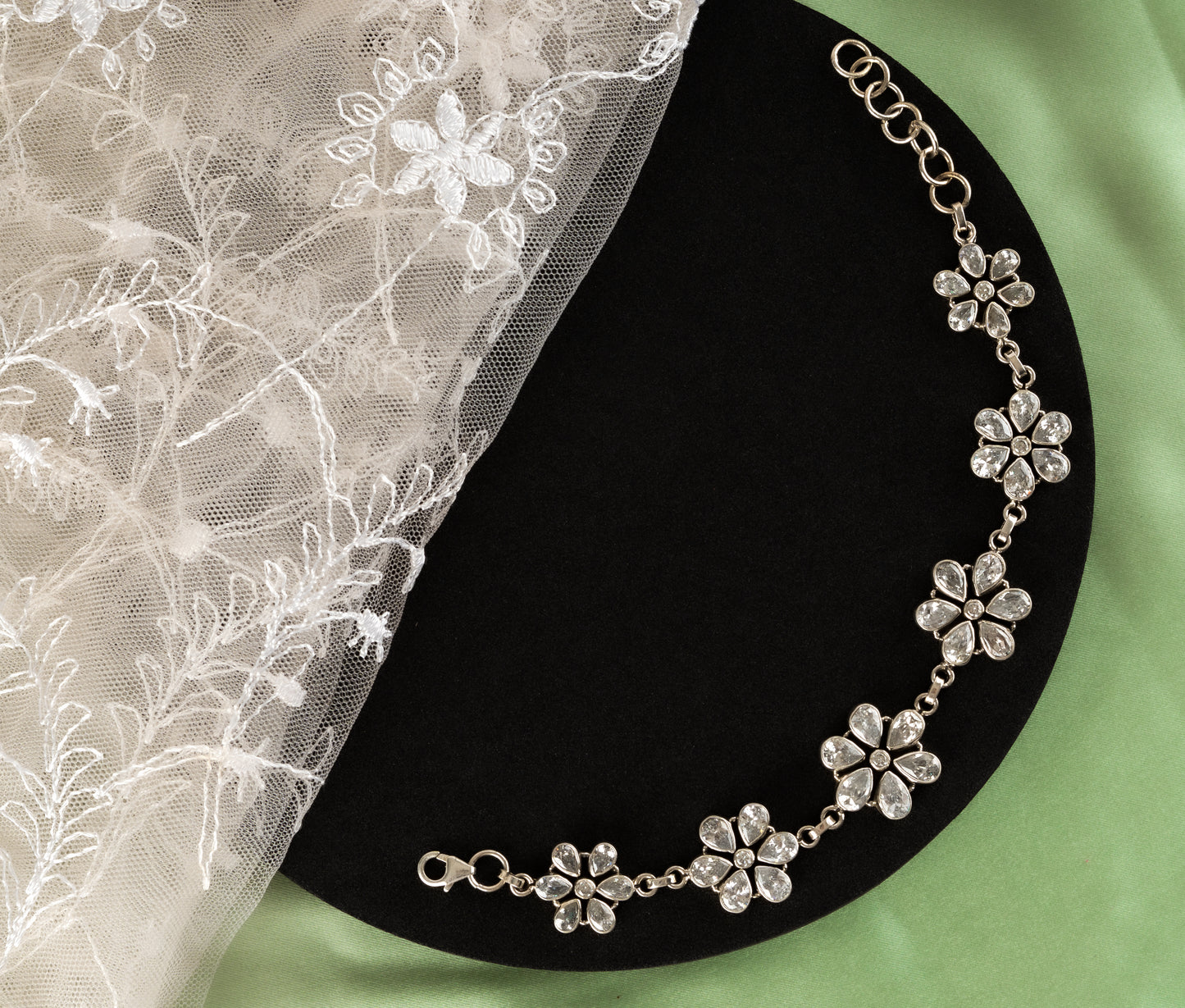 Floral Silver Bracelet